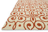 Loloi Ventura HVT07 Ivory / Spice Area Rug Corner