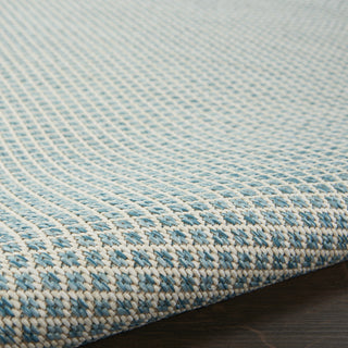 Nourison Courtyard COU01 Ivory Aqua Area Rug Detail Image