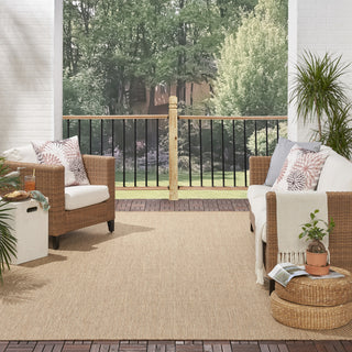 Nourison Courtyard COU01 Jute Area Rug Corner Image