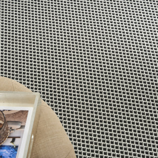 Nourison Courtyard COU01 Black White Area Rug Corner Image