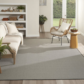 Nourison Courtyard COU01 Black White Area Rug Room Image