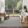 Nourison Courtyard COU01 Black White Area Rug Room Image