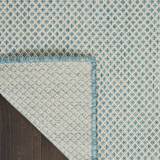 Nourison Courtyard COU01 Ivory Aqua Area Rug 