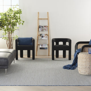 Nourison Courtyard COU01 Ivory Blue Area Rug 