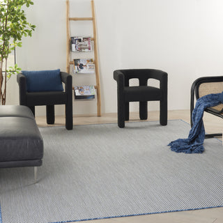 Nourison Courtyard COU01 Ivory Blue Area Rug 