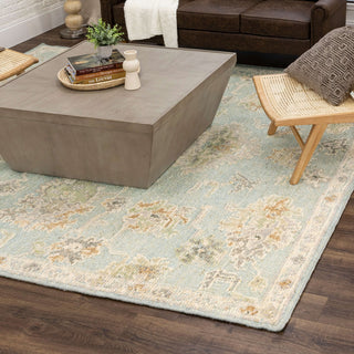 Karastan Coventry Westwood Heath Blue Area Rug Lifestyle Image Feature