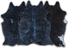 Dekoland Acid Washed CPDDBBLA Dyed Blue On Black Area Rug