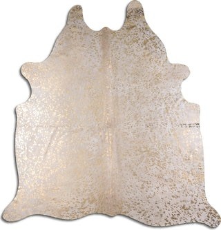 Dekoland Acid Washed CPDDGDBE Gold Metallic On Beige Area Rug