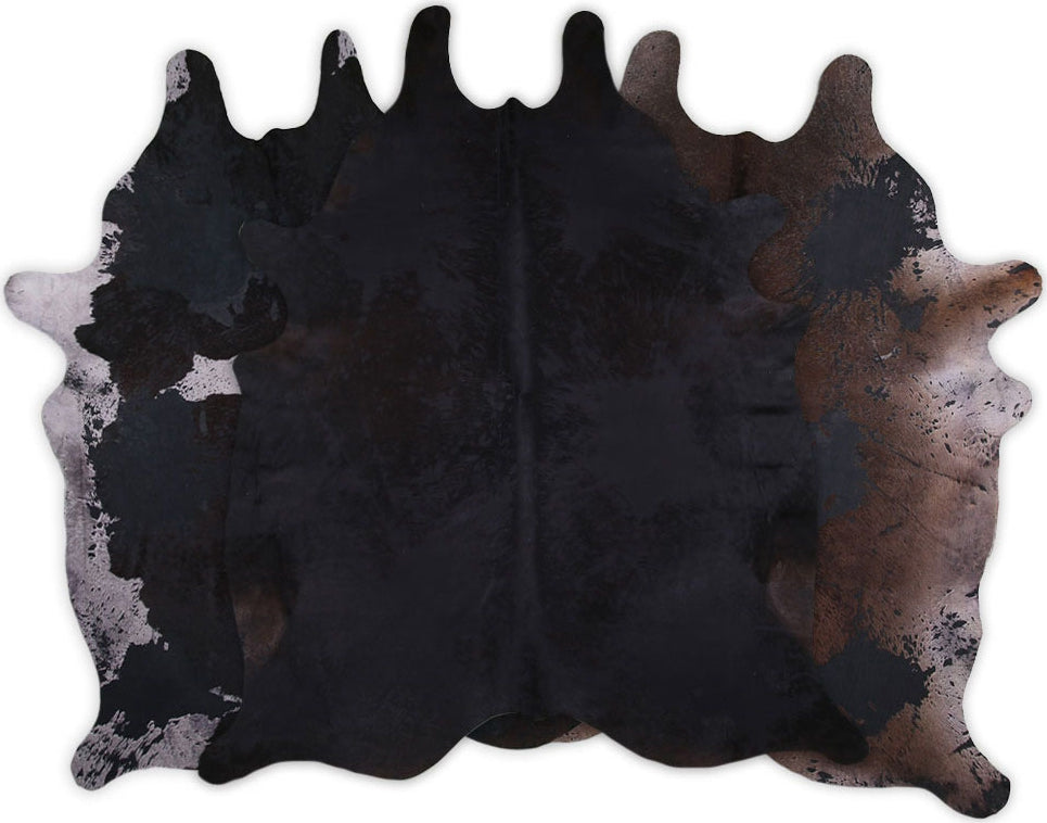 Dekoland Acid Washed CPDDIBLA Distressed Black (black On Cowhides Mix Of Colors) Area Rug