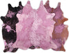 Dekoland Acid Washed CPDDIFUC Distressed Fuchsia (fuchsia On Cowhides Mix Of Colors) Area Rug