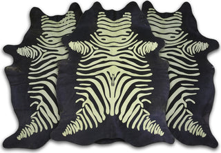 Dekoland Acid Washed CPDDZLGB Distressed Zebra Lime Green On Black Area Rug