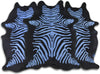 Dekoland Acid Washed CPDDZNBB Distressed Zebra Navy Blue On Black Area Rug