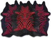 Dekoland Acid Washed CPDDZRDB Distressed Zebra Red On Black Area Rug