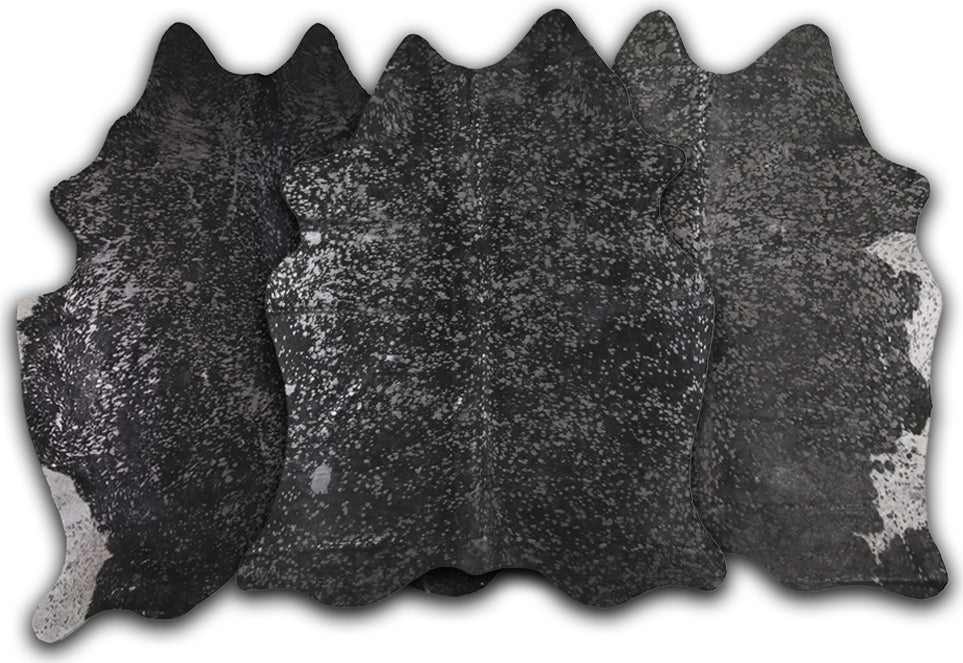 Dekoland Acid Washed CPDGABLA Graphite Metallic On Black Area Rug