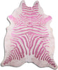 Dekoland Acid Washed Pink Zebra on White Area Rug