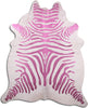 Dekoland Acid Washed Pink Zebra on White Area Rug