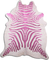 Dekoland Acid Washed Pink Zebra on White Area Rug