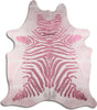 Dekoland Acid Washed Pink Zebra on White Area Rug