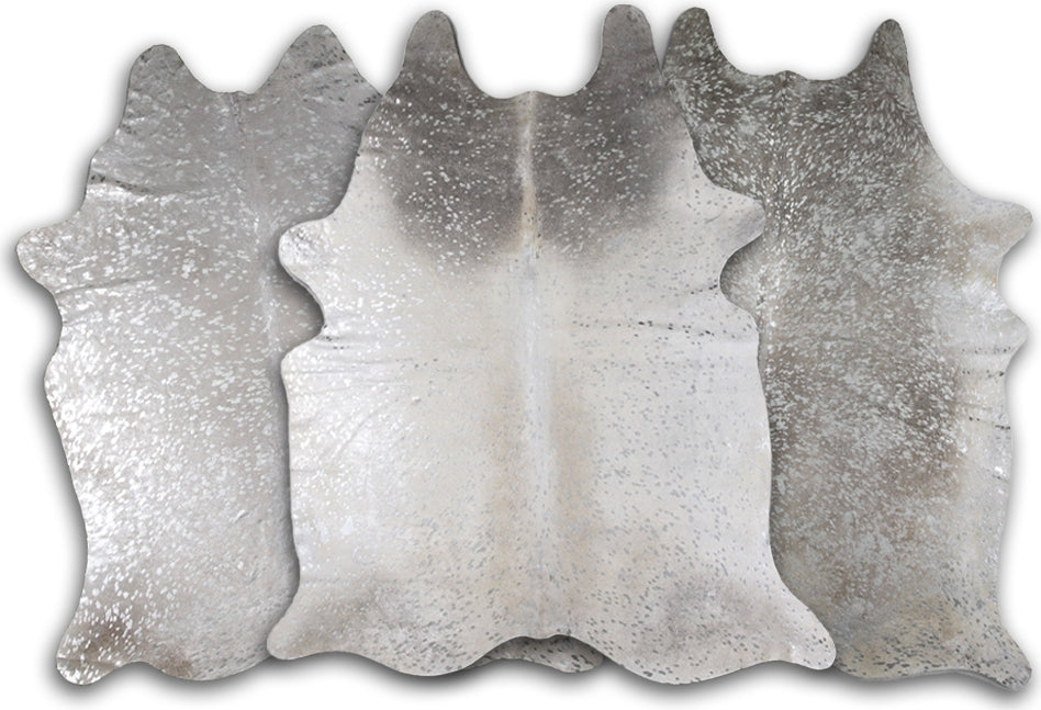 Dekoland Acid Washed CPDSIDGR Silver Metallic On Grey Area Rug