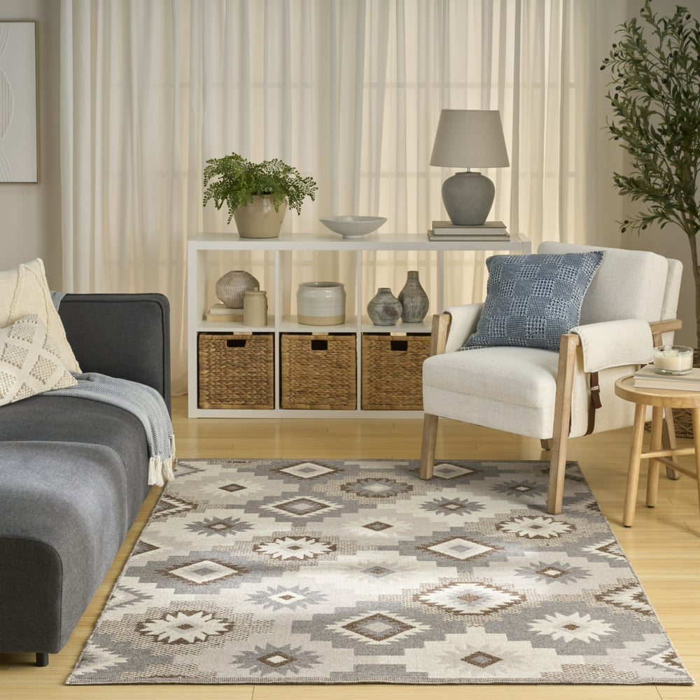 Nourison Copenhagen CPN01 Ivory Beige Area Rug Room Scene Feature