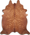Dekoland Printed Cowhides Baroque Beige on Brown Area Rug