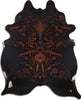 Dekoland Printed Cowhides Baroque Brown on Black Area Rug