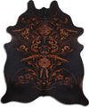 Dekoland Printed Cowhides Baroque Brown on Black Area Rug