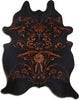 Dekoland Printed Cowhides Baroque Brown on Black Area Rug