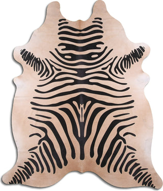 Dekoland Printed Cowhides Zebra on Beige Area Rug