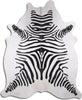 Dekoland Printed Cowhides Zebra on White Area Rug