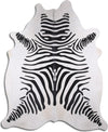 Dekoland Printed Cowhides Zebra on White Area Rug