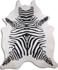 Dekoland Printed Cowhides Zebra on White Area Rug