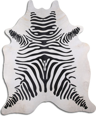 Dekoland Printed Cowhides Zebra on White Area Rug