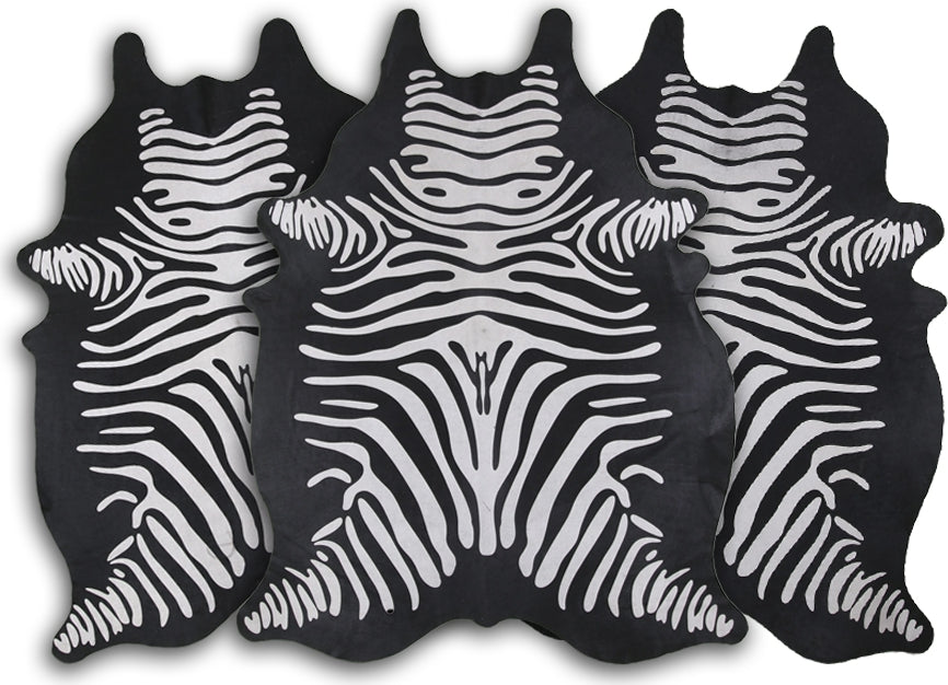 Dekoland Printed Cowhides CPSREVZE Reverse Zebra Area Rug