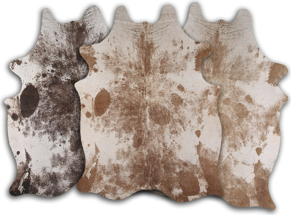 Dekoland Printed Cowhides CPSSPPBR Salt And Pepper Brown Area Rug