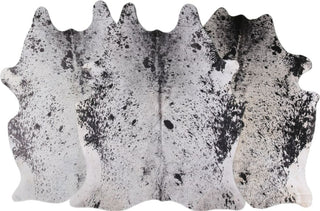 Dekoland Printed Cowhides CPSSPPRT Salt And Pepper Black Area Rug