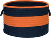 Colonial Mills Color Block Round Basket CR31 Navy Orange