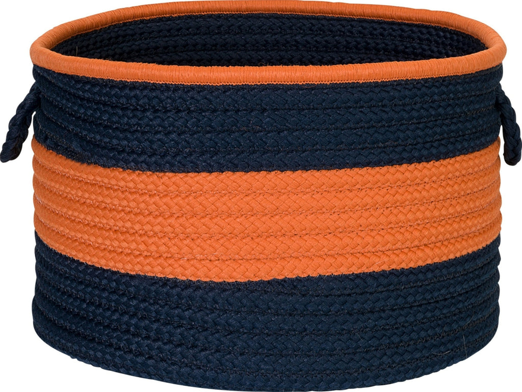 Colonial Mills Color Block Round Basket CR31 Navy Orange