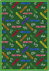 Joy Carpets Playful Patterns Crayons Green Area Rug