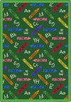 Joy Carpets Playful Patterns Crayons Green Area Rug