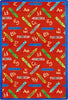 Joy Carpets Playful Patterns Crayons Red Area Rug