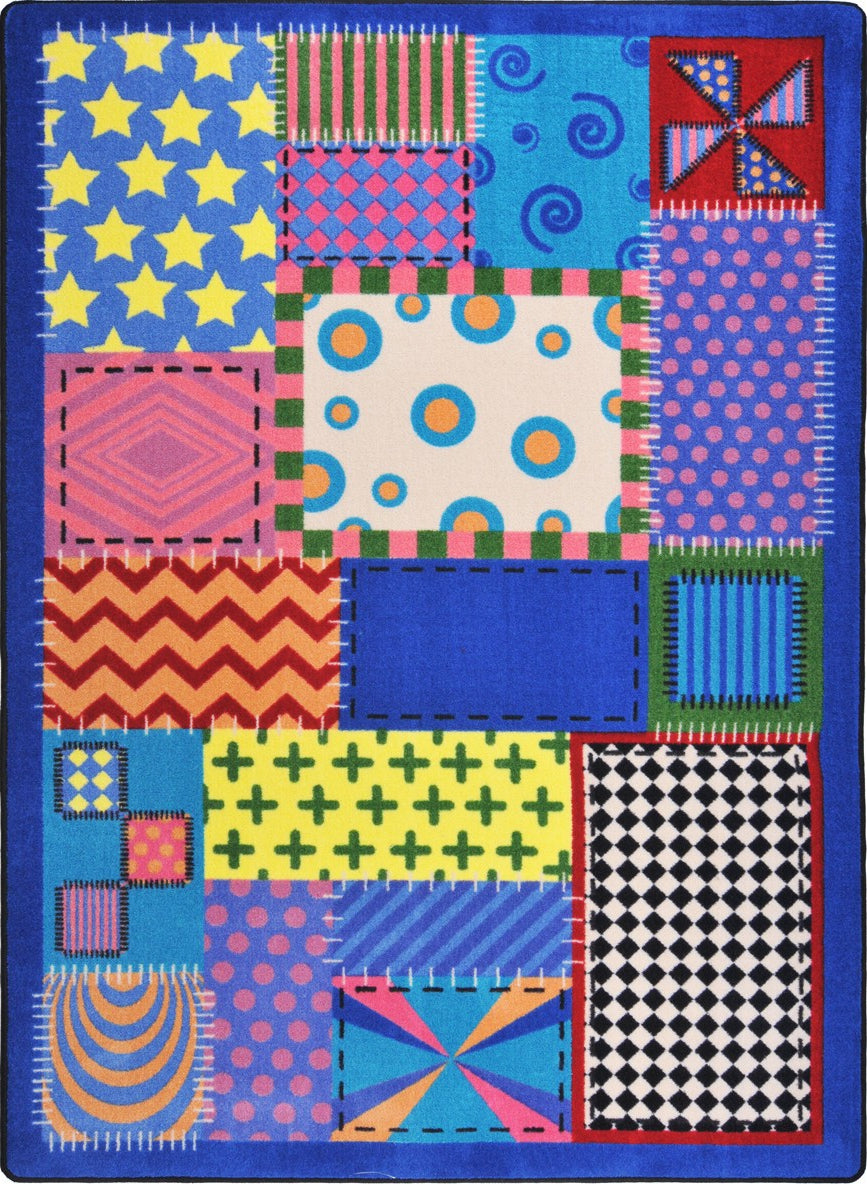 Joy Carpets Kid Essentials Crazy Quilt Multi Area Rug