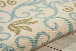 Nourison Caribbean CRB02 Ivory Blue Area Rug Corner Image