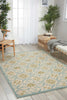 Nourison Caribbean CRB02 Ivory Blue Area Rug Corner Image