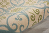 Nourison Caribbean CRB02 Ivory Blue Area Rug Corner Image