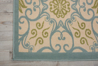 Nourison Caribbean CRB02 Ivory Blue Area Rug Detail Image