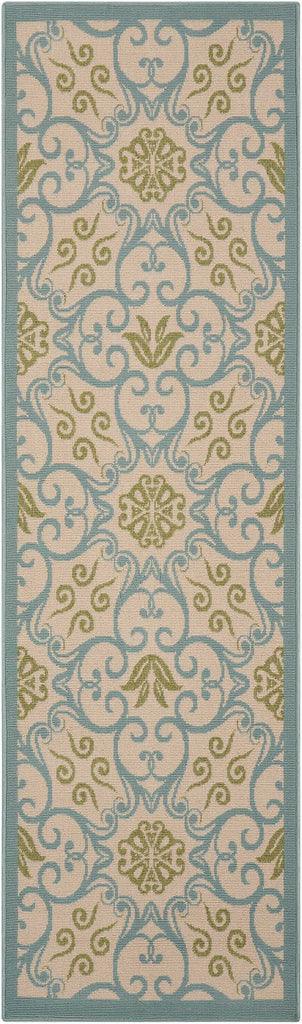 Nourison Caribbean CRB02 Ivory Blue Area Rug main image