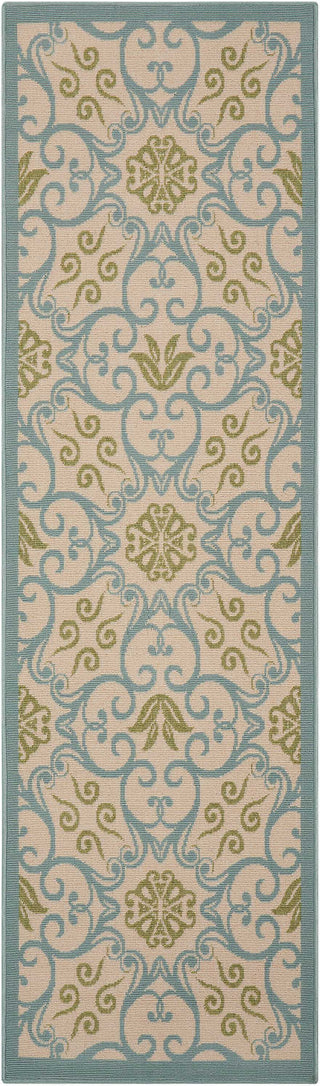 Nourison Caribbean CRB02 Ivory Blue Area Rug main image