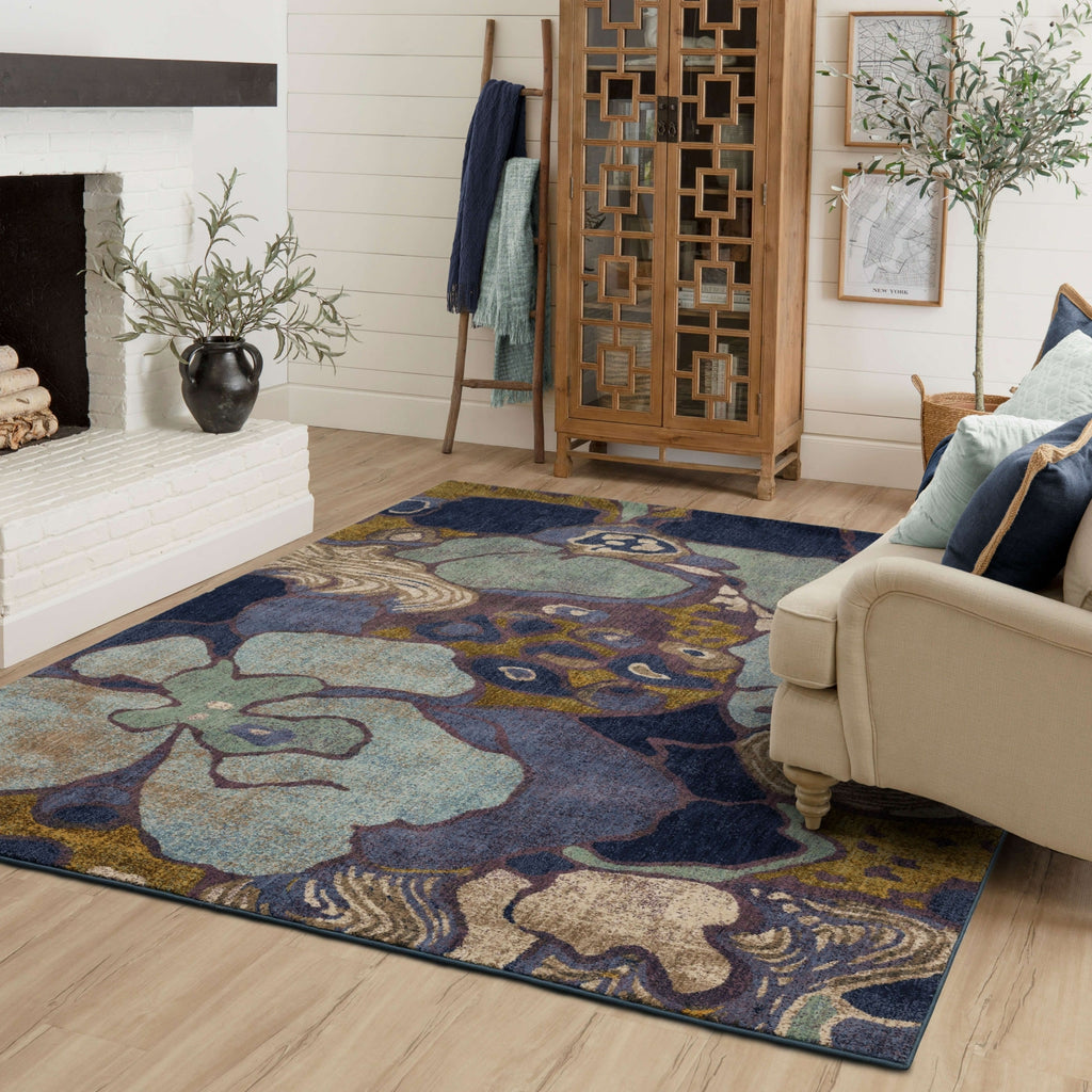 Karastan Rendition by Home Crescendo Periwinkle Area Rug Stacy Garcia Lifestyle Image Feature