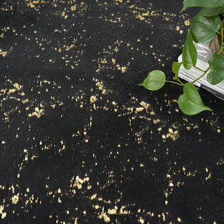 Nourison Cozy Shimmer CSH01 Black Gold Area Rug Corner Image